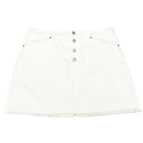 Madewell Rigid Denim A-Line Button Fly Skirt White Size 32 NWT - Picture 1 of 9